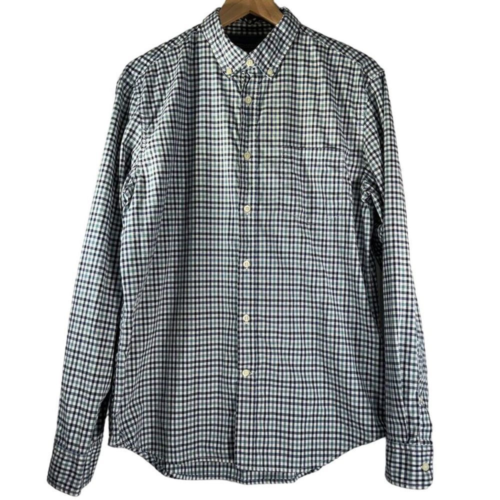 Banana Republic Grant Fit Button-Up Shirt Men's Large Long Sleeve Riptide Blue